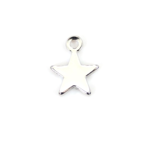 Charm star by "flash" gold on brass 7x10mm x 10pcs