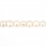 Perle de culture d'eau douce, blanche, baroque 13mm x 40cm