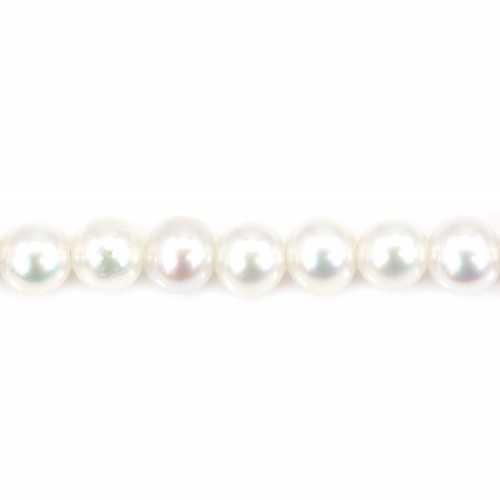 Freshwater cultured pearl, white, round, 3mm, AA x 39cm