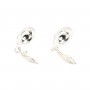 Clip d'oreille rond décoré 12mm argent 925 x 2pcs