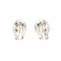 Clip d'oreilles rond décoré 12mm argent 925 x 2pcs