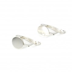 Dormeuse boucles d'oreilles support cabochon 7.8mm argent 925 x 2pcs