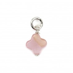 Breloque Saphir ovale facetté 4x6mm - Argent Rhodié  x 1pc