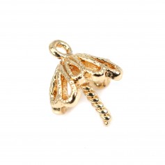 Bélière pour perle semi-percé dorée sur laiton 9mm x 4pcs