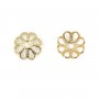 Coupelle en fleur Plaquée par "flash" or sur laiton 8mm x 10pcs