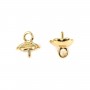 Bélière pour perle semi-percé Plaquée par "flash" or sur laiton 5.6mm x 10pcs