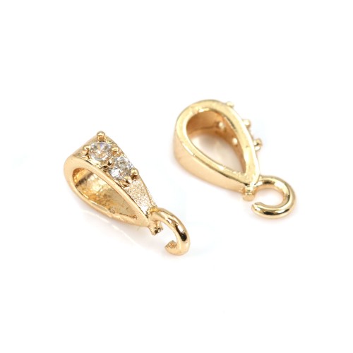 Bélière simple dorée sur laiton 2.6x9.5mm x 2pcs