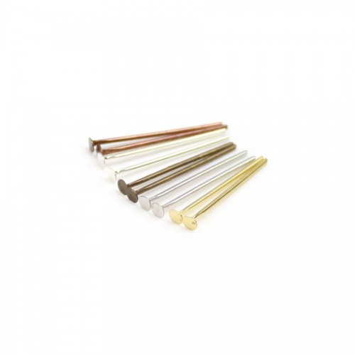 Head pin silver tone x 30mm x 20pcs