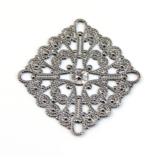 Square Filigreed blackr tone 28mm x 1pc