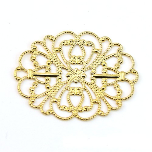 Estampe ovale ajouré doré 34x26mm x 1pc