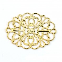 Estampe ovale ajouré doré 34x26mm x 1pc