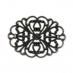 Estampe ovale ajouré noir 34x26mm x 1pc
