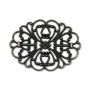 Estampe ovale ajouré noir 34x26mm x 1pc