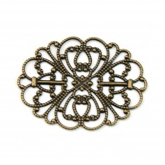 Estampe ovale ajouré bronze 34x26mm x 1pc