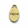 Breloques message inspire bronze 9x15mm x 4pcs
