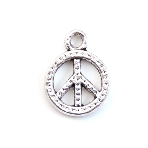 Peace & love charm bronze tone 8.5mm x 4pcs