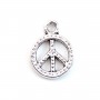 Breloque en peace & love bronze 8.5mm x 4pcs  