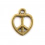 Breloque en peace & love bronze  14mm x 4pcs  