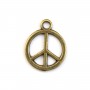 Breloque en peace & love bronze 12mm x 4pcs  