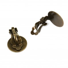 Clip support pour cabochon de 18mm à coller, de couleur laiton x 8pcs
