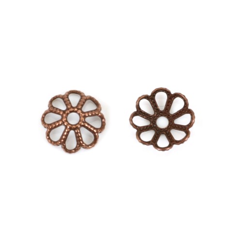 Filigreed saucers old copper tone 8mm x 20pcs