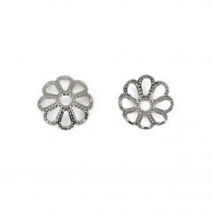 Coupelle en fleur argent vielli  8mm x 20pcs