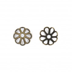 Coupelle en fleur bronze vielli  8mm x 20pcs