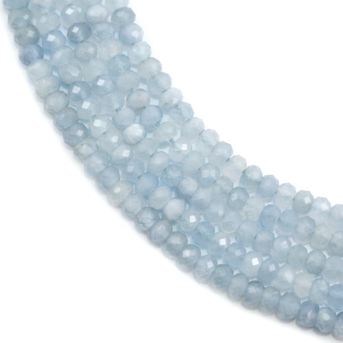 Aquamarin, facettierte Scheibe, 2.3x3.5mm x 39cm