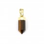 Pendentif Oeil de Tigre pointe - doré - 6x16mm x 1pc