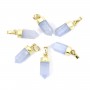 Pendentif Calcédoine pointe - doré - 6x16mm x 1pc