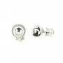 Clip d'oreilles rond décoré 12mm argent 925 x 2pcs