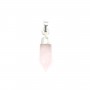Colgante Punta de Cuarzo Rosa - Plata - 6x16mm x 1pc