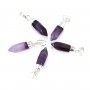 Colgante Punta Amatista - Plata - 6x16mm x 1pc