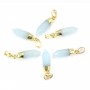 Pendentif Aigue Marine pointe - doré - 6x16mm x 1pc