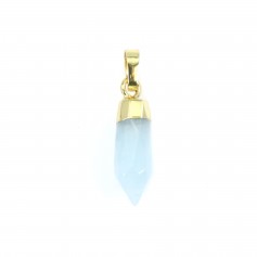 Colgante Punta Aguamarina - Dorado con oro fino - 6x16mm x 1pc