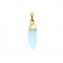 Pendentif Aigue Marine pointe - doré - 6x16mm x 1pc