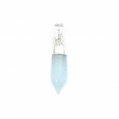 Colgante Punta Aguamarina - Plata - 6x16mm x 1pc
