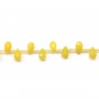 Jade Teinté Goutte Facette Jaune 5x9mm x 2pcs
