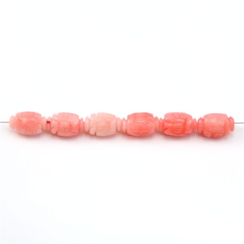 Bambou de mer Tonnelet Sculpte 7x11mm x 2pcs