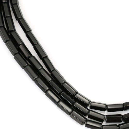 Onyx, tube facette, 4x8mm x 40cm