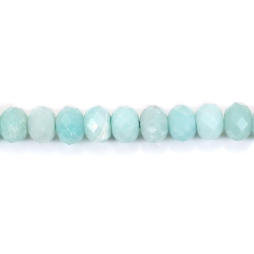 Amazonite rondelle facettée sur fil 5x8mm x 40cm
