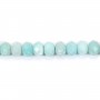 Amazonite faceted flat round beads on thread 5x8mm x 40cm