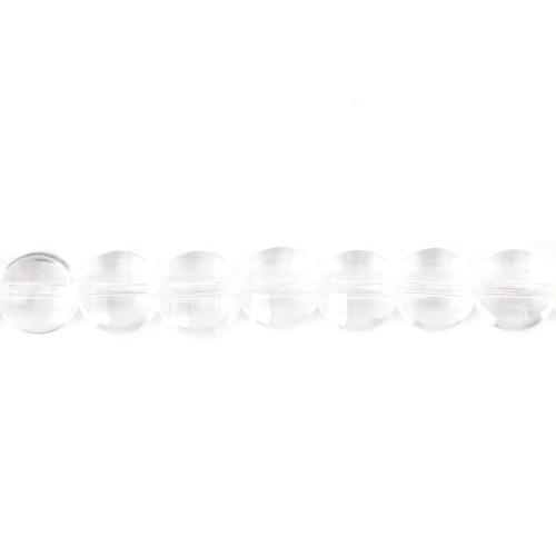 Cristal de roche rond plat facette 6mm x 40cm