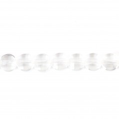 Cristal de roche rond plat facette 6mm x 40cm
