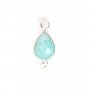 Breloque en Amazonite goutte facettée serti argent 925 doré à l'or fin 7x15mm x 1pc