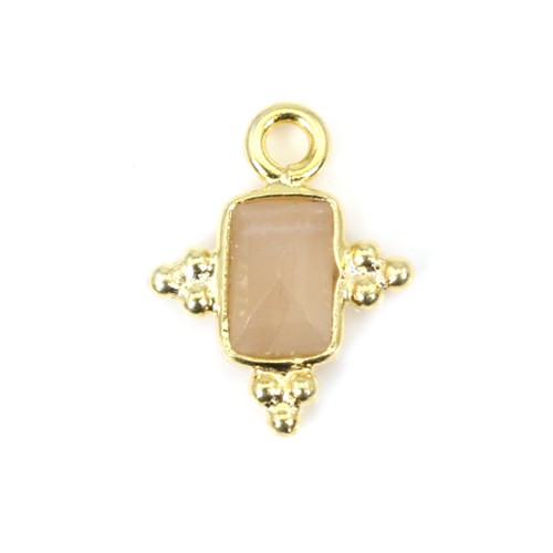 Onice nero rettangolo in argento 925 ORO 10x13 mm x 1 pezzo