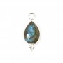 Pendentif Labradorite Ovale Scarabée Sculptée sur argent 925 doré à l'or fin 13x20mm x 1pc