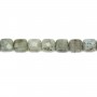 Labradorite grey, in a faceted squared shaped, 8mm x 40cm