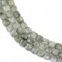 Labradorite grey, in a faceted squared shaped, 8mm x 40cm
