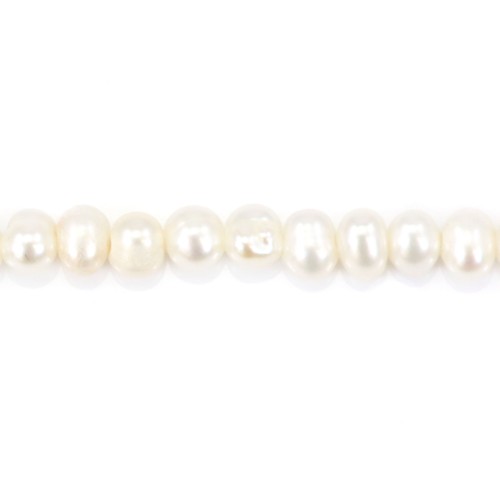 Freshwater cultured pearls, white, oval/irregular, 3-4mm x 36cm